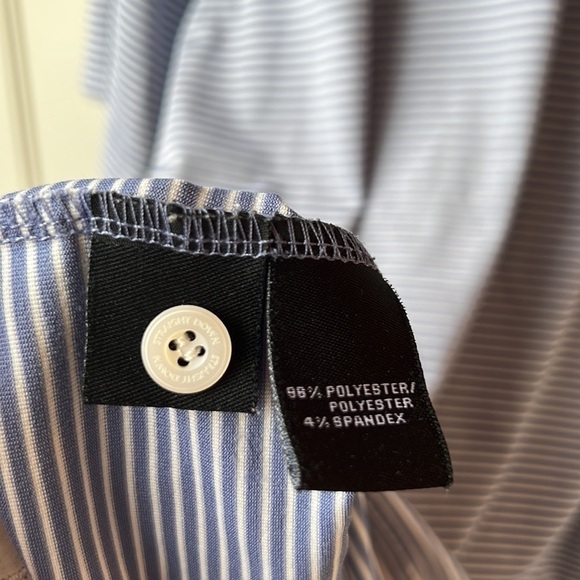 STRAIGHT DOWN Blue White Striped Golf Polo Size Large - Picture 8 of 9